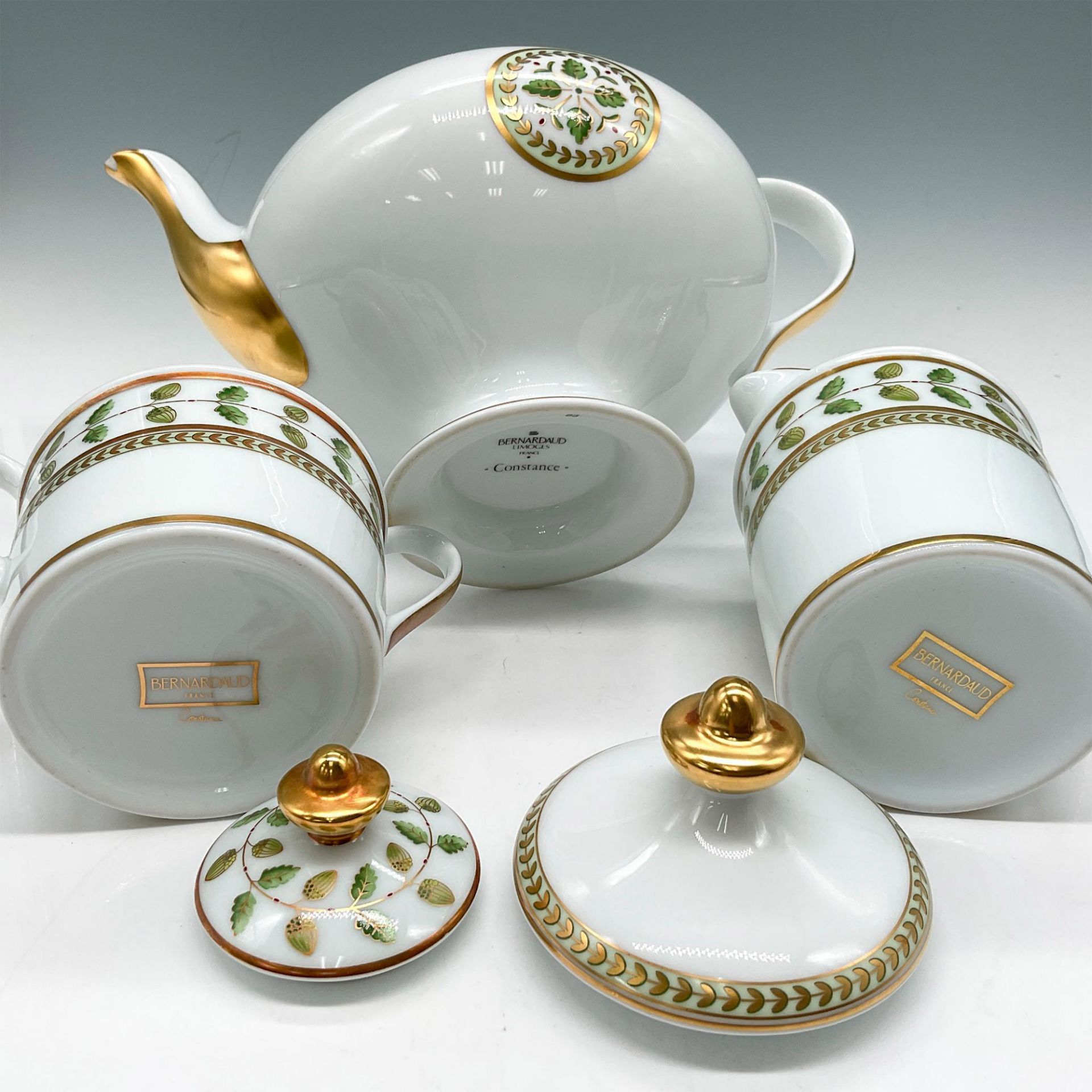 3pc Bernardaud Limoges Porcelain Tea Service, Constance - Image 5 of 7