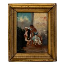 Original Oil on Canvas, Italian Genre Scene, Signed