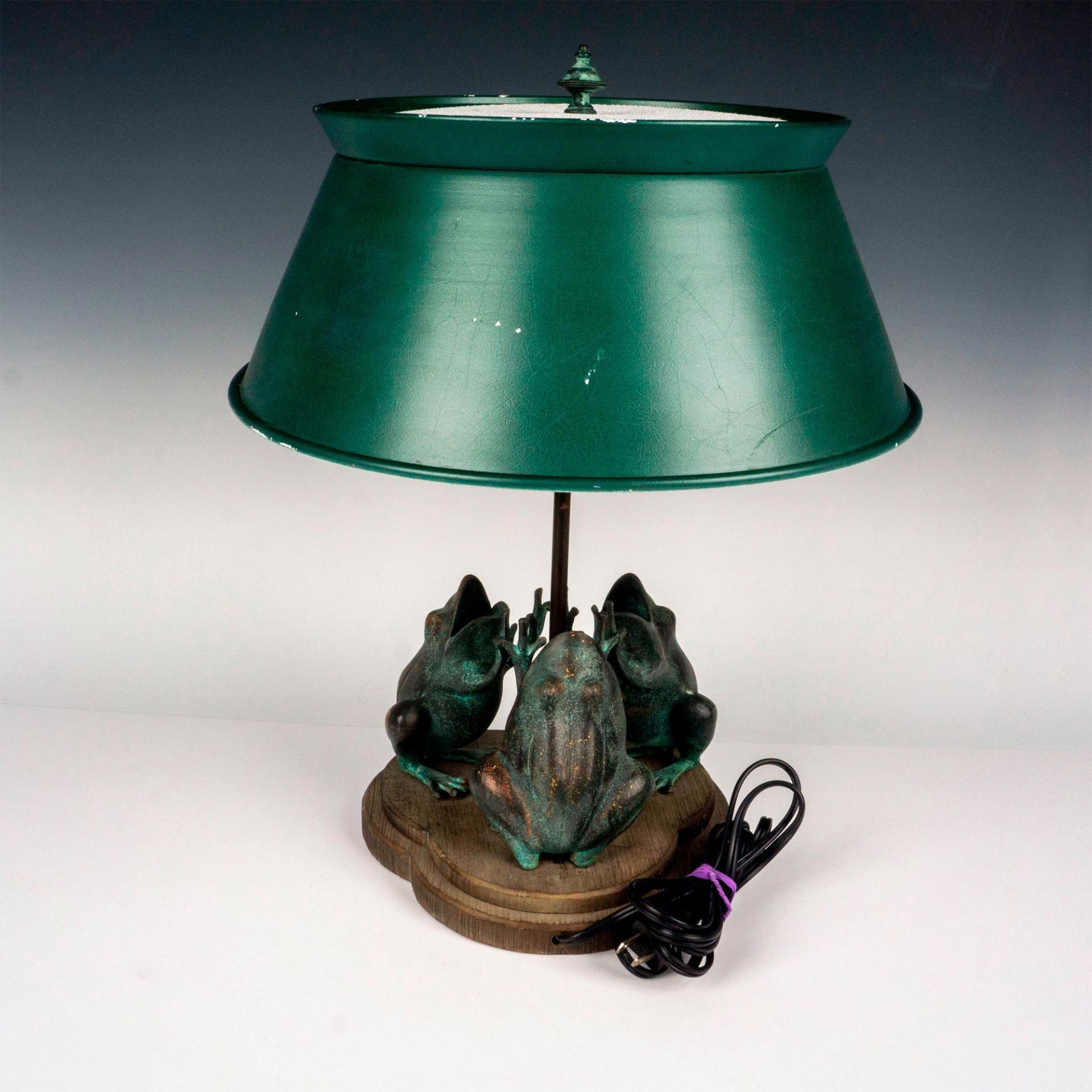 Frederick Cooper Wood and Metal Modern Frog Table Lamp - Image 2 of 5