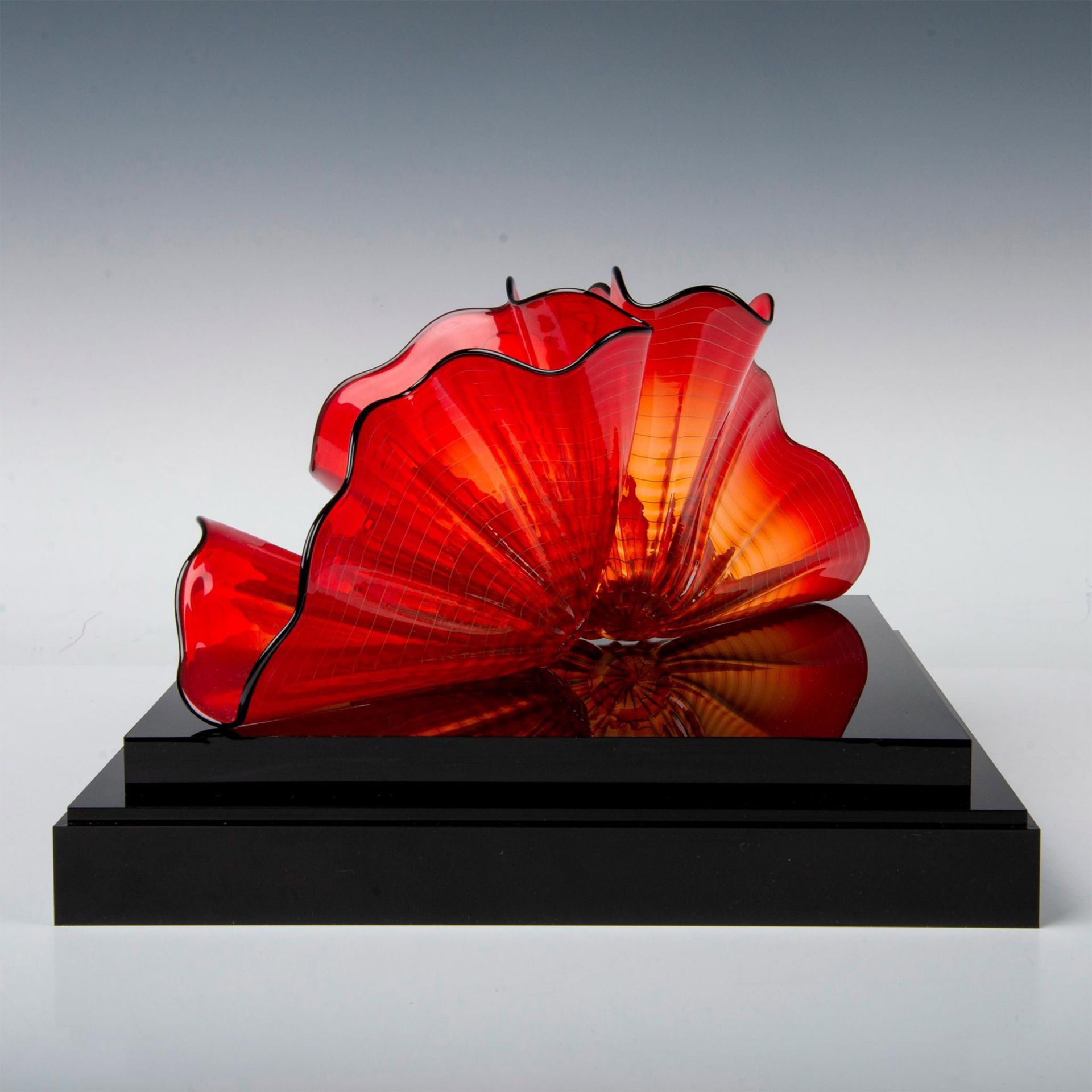 Dale Chihuly Portland Press Art Glass, Red Amber Persian Pair - Image 10 of 20