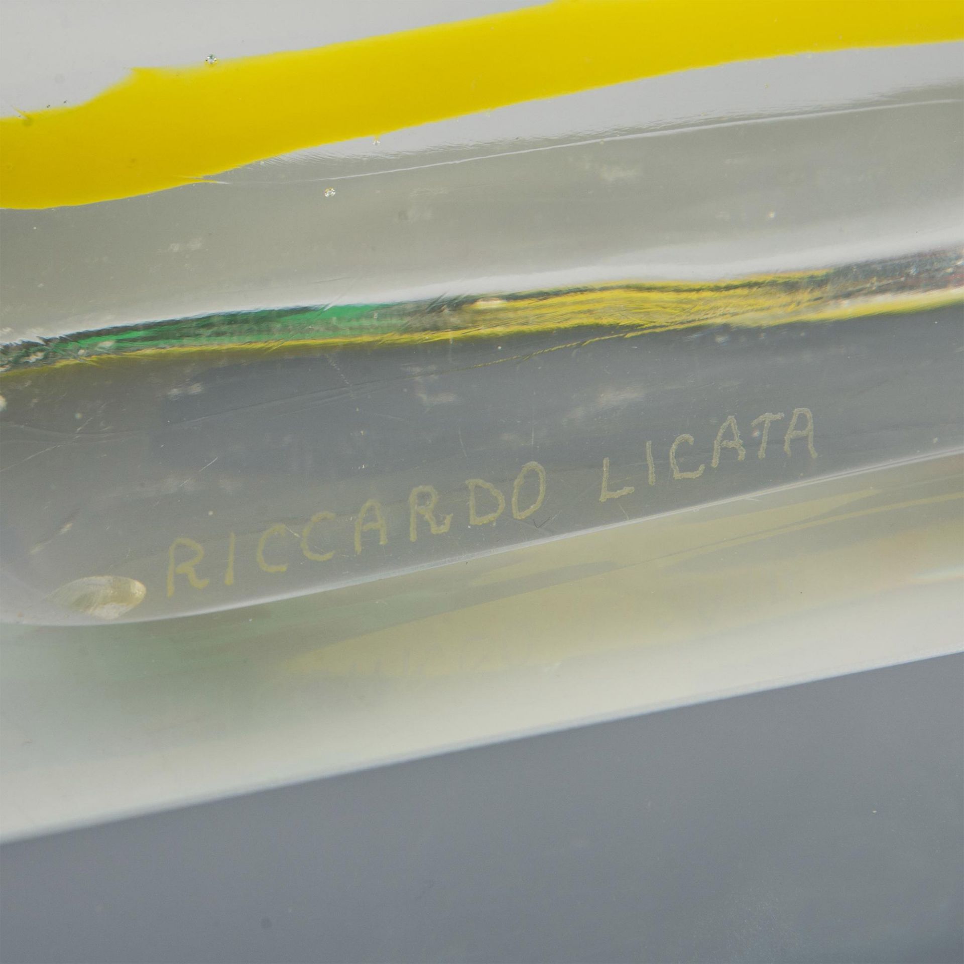 Murano Riccardo Licata Glass Sculpture, Brick - Image 2 of 8