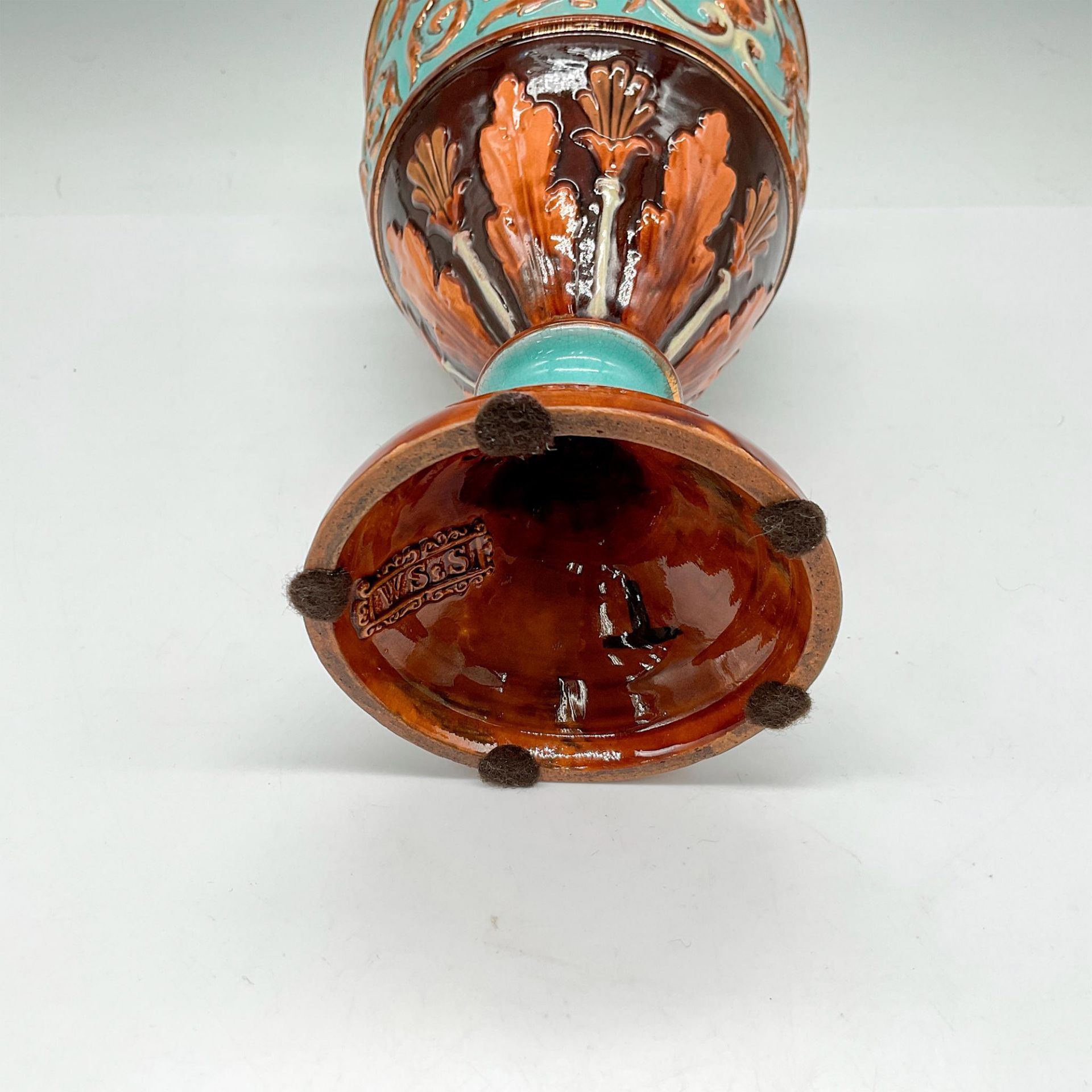 William Schiller & Son Majolica Handled Urn Vase - Image 3 of 3