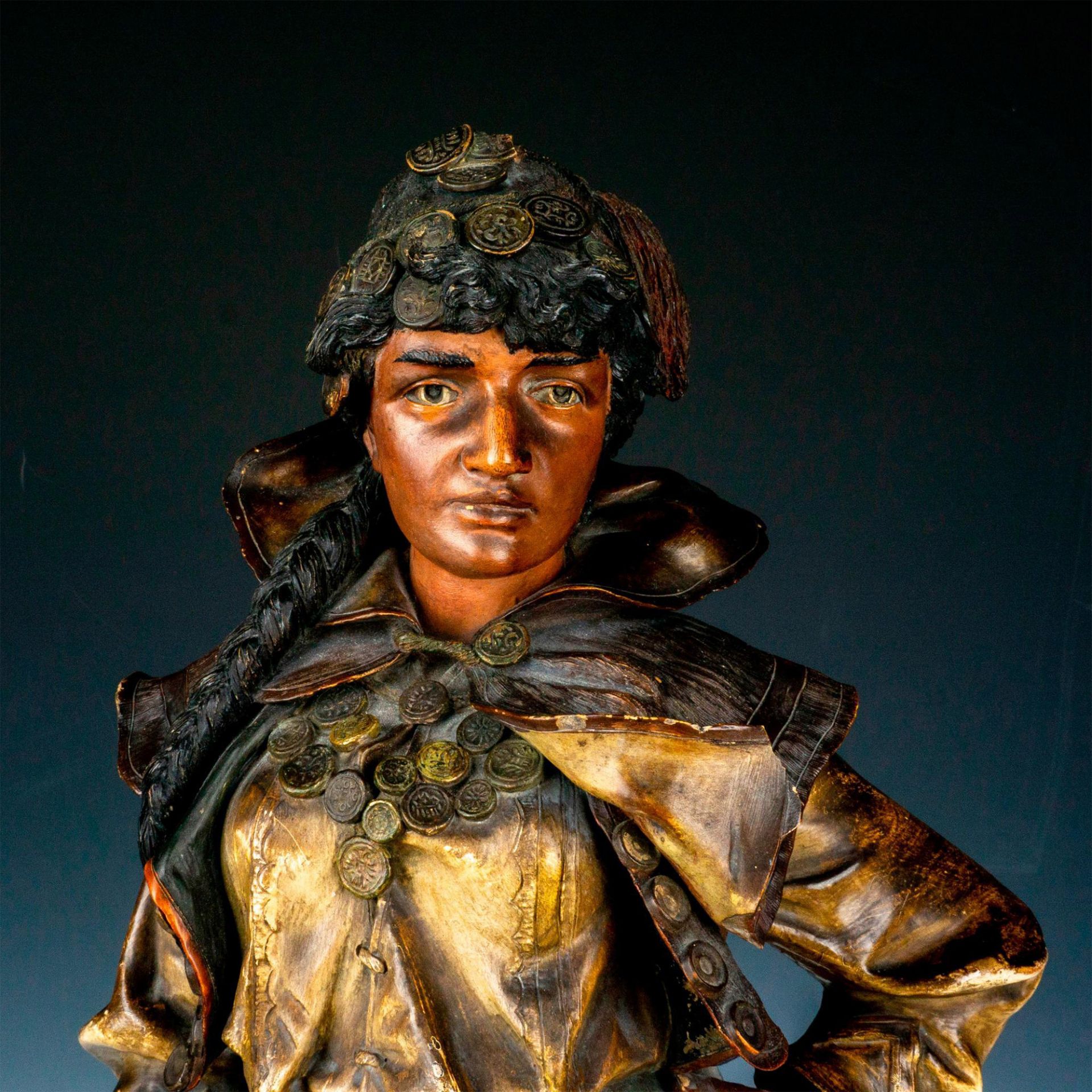 Vintage Ceramic Sculpture of a Romani Gypsy Woman - Image 4 of 4