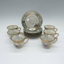 12pc Vintage Istanbul Porselen Teacups & Saucers Set