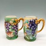 2pc Jean Pouyat Limoges Porcelain Mugs