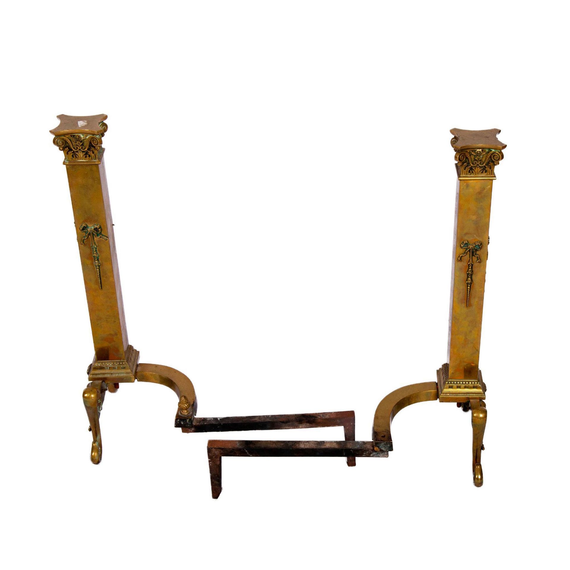 Pair of Vintage Brass Andirons - Image 2 of 5