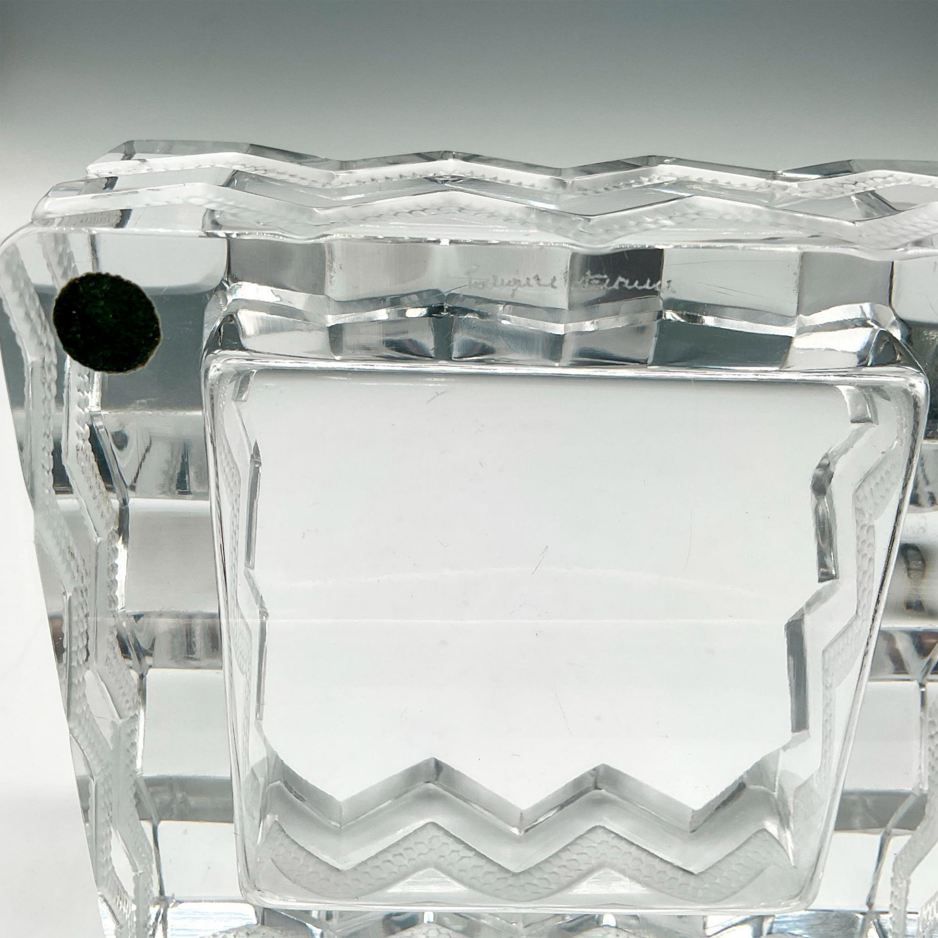 Lalique Crystal Ashtray, Soudan + Square Chevron Design - Image 4 of 4