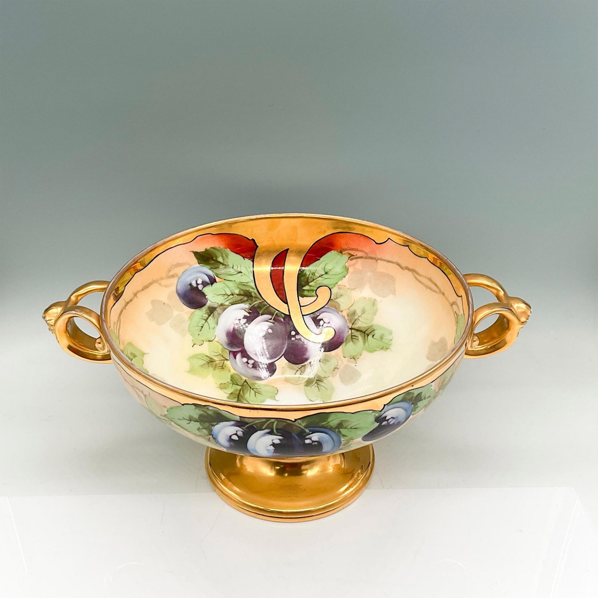 2pc Rosenthal Porcelain Large Dual Handle Bowl + Cup, Plums - Bild 3 aus 7