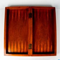 Antique English Folding Backgammon Wood Board