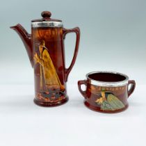 2pc Royal Doulton Kingsware Cafe Set, Pied Piper