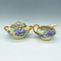 2pc GDA Limoges Porcelain Cream and Sugar Set