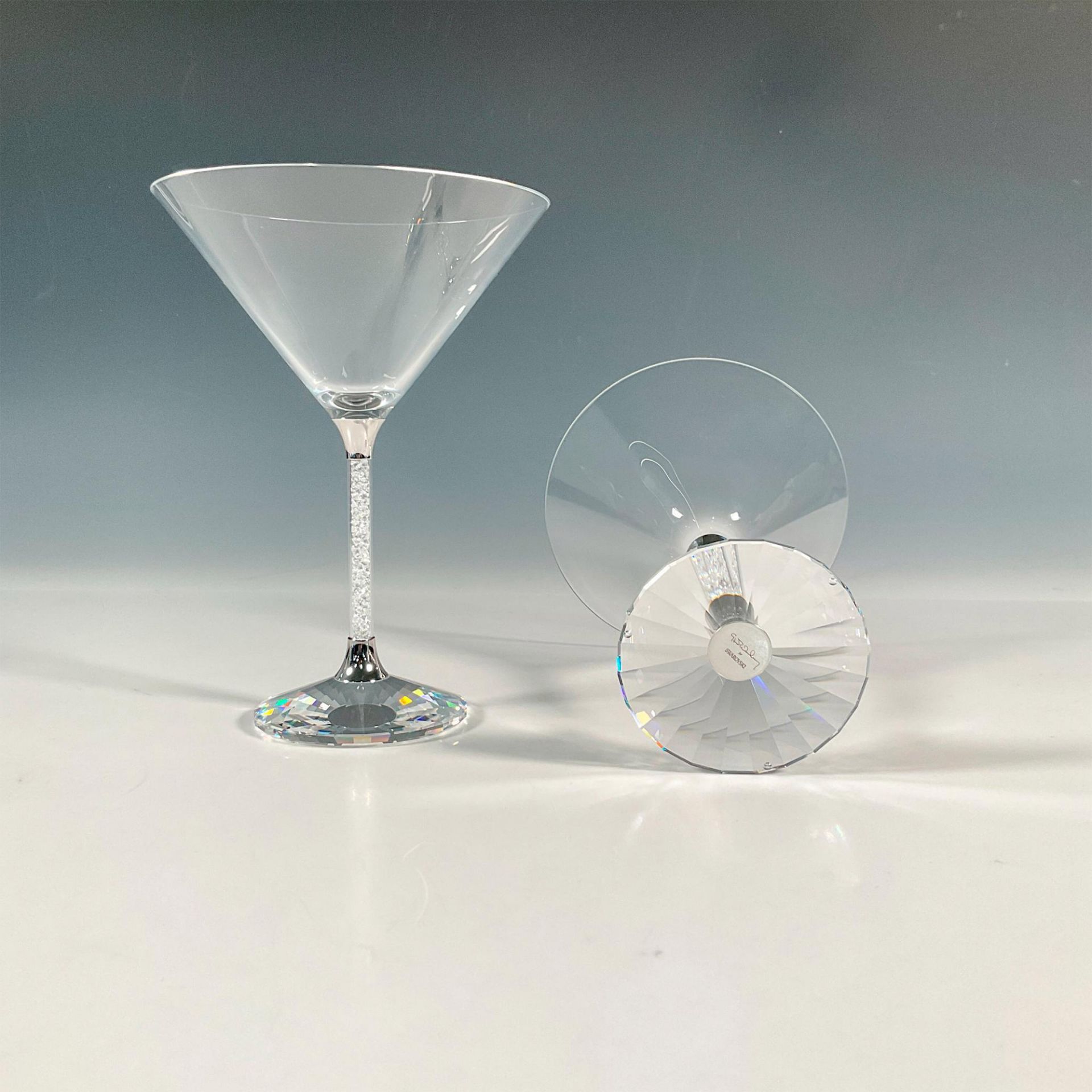 Pair of Swarovski Crystal Martini Glasses, Crystalline - Image 2 of 3