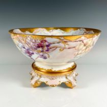 2pc H&C Limoges Porcelain Punch Bowl + Stand