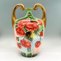 Jean Pouyat Limoges Porcelain Amphora Vase, Poppies