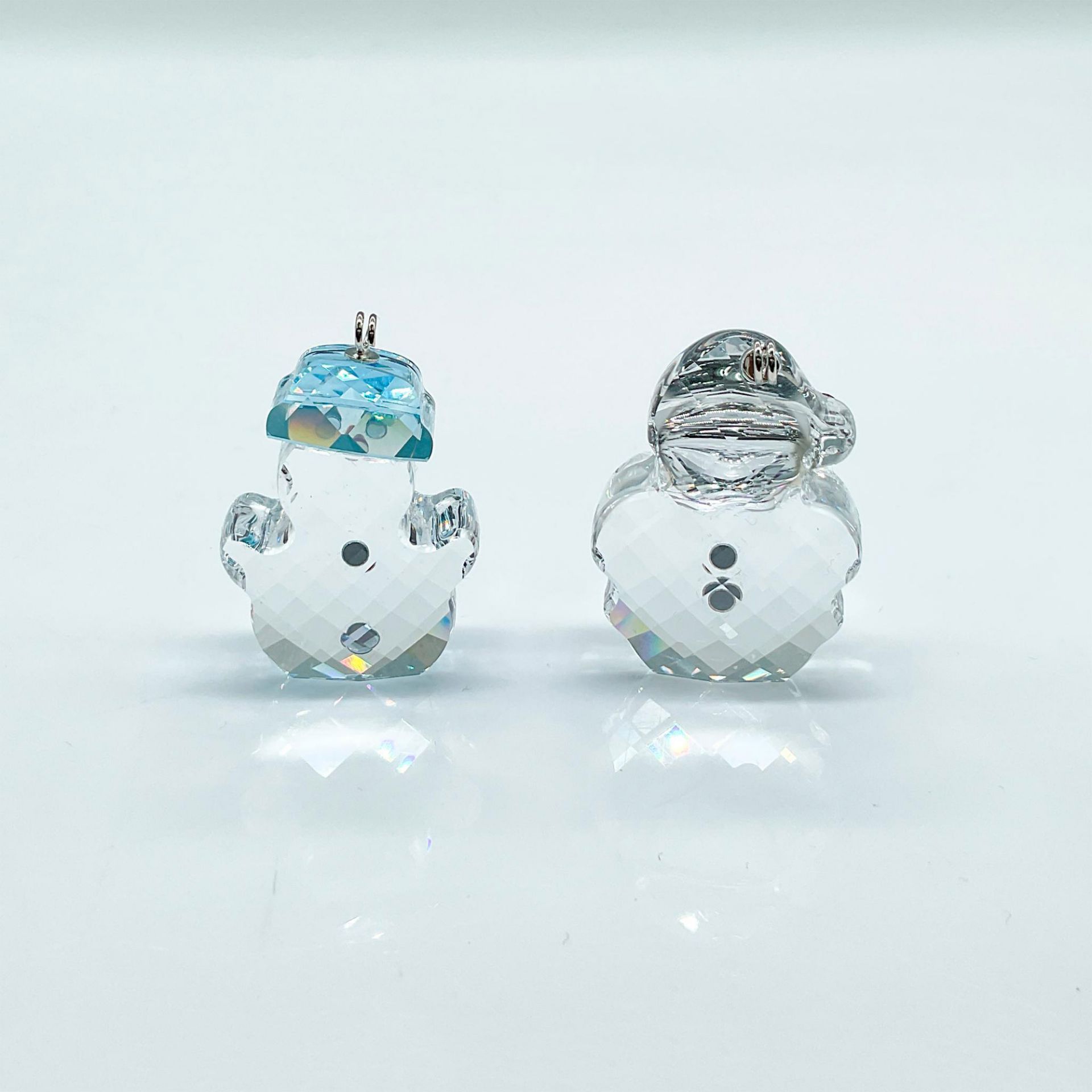 2pc Swarovski Crystal Christmas Ornaments, Santa, Snowman - Image 2 of 4