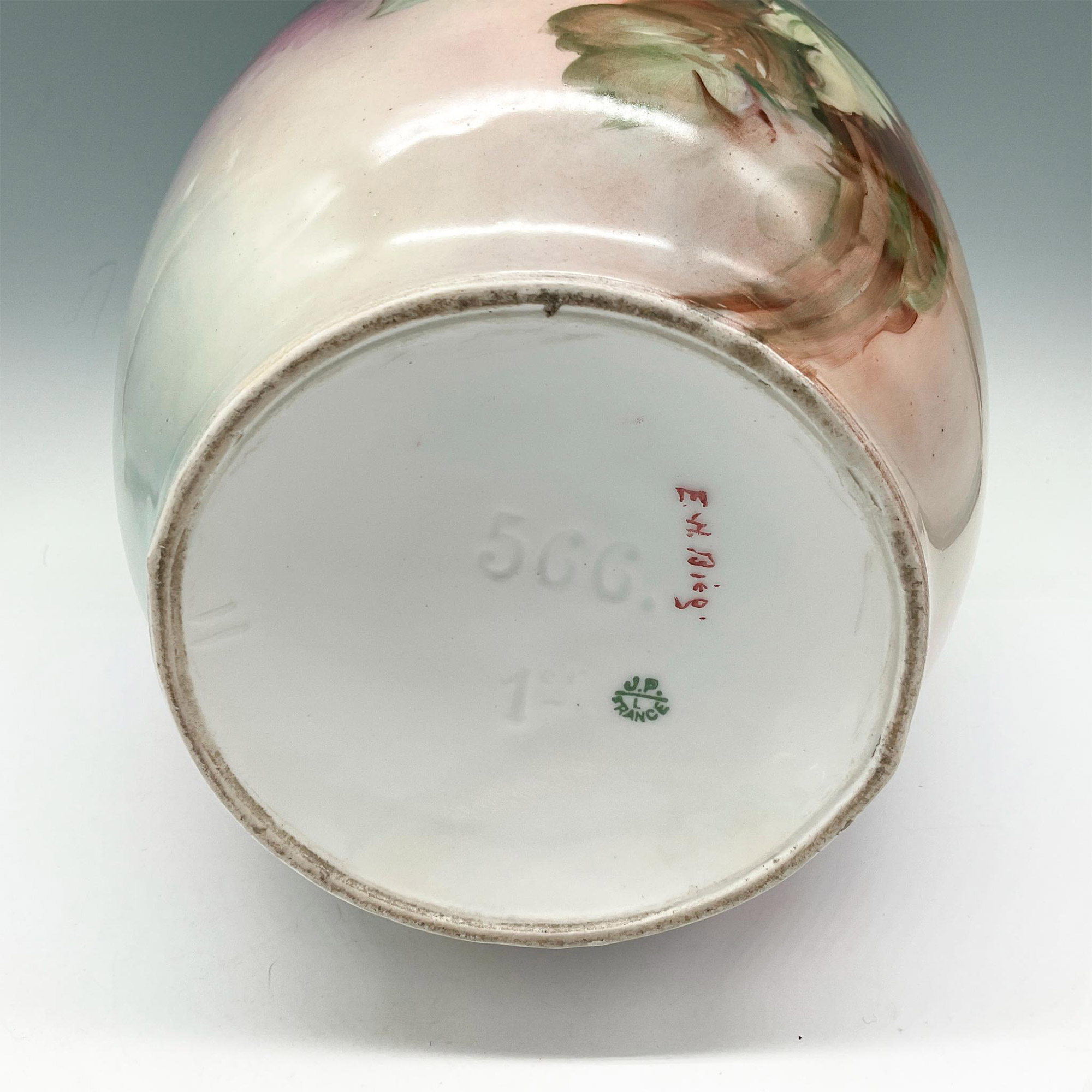 Jean Pouyat Limoges Porcelain Gilt Handled Vase - Image 4 of 4