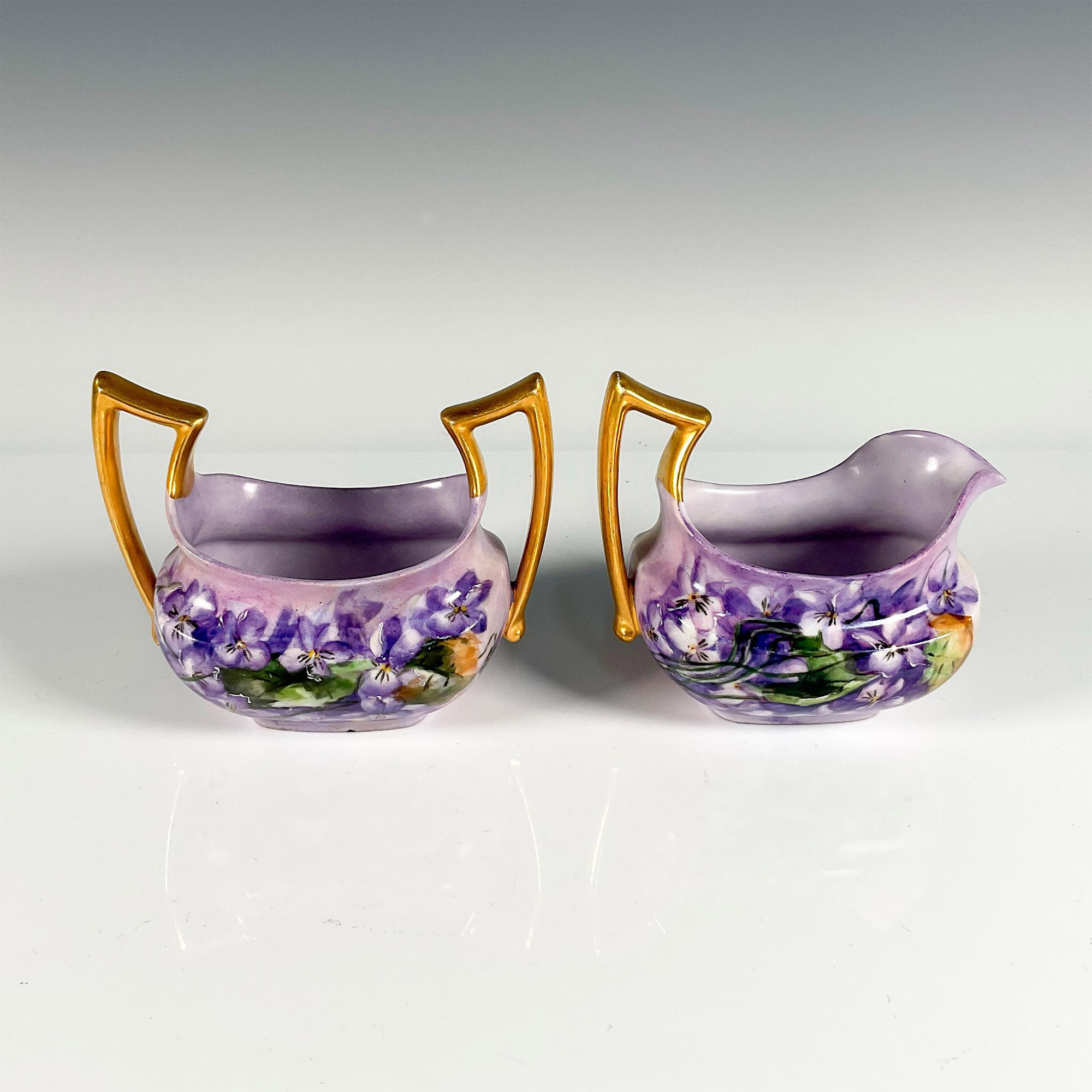 2pc T&V Limoges Porcelain Creamer and Sugar