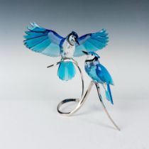 Swarovski Crystal Figurine, Paradise Birds Blue Jays
