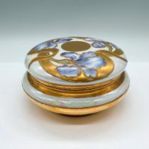 Vignaud Porcelain Limoges Floral Dresser Box with Cover