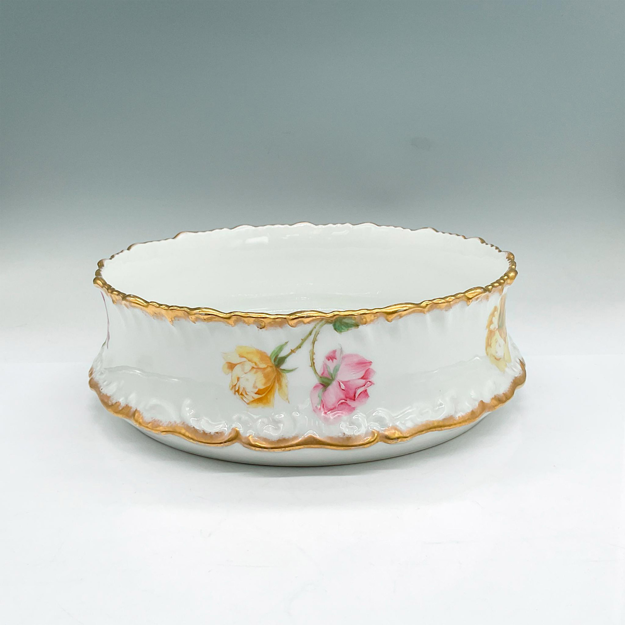 Tressemanes + Vogt Limoges Porcelain Bowl, Roses - Image 2 of 3