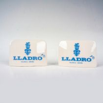 2pc Lladro Porcelain Tabletop Display Plaques