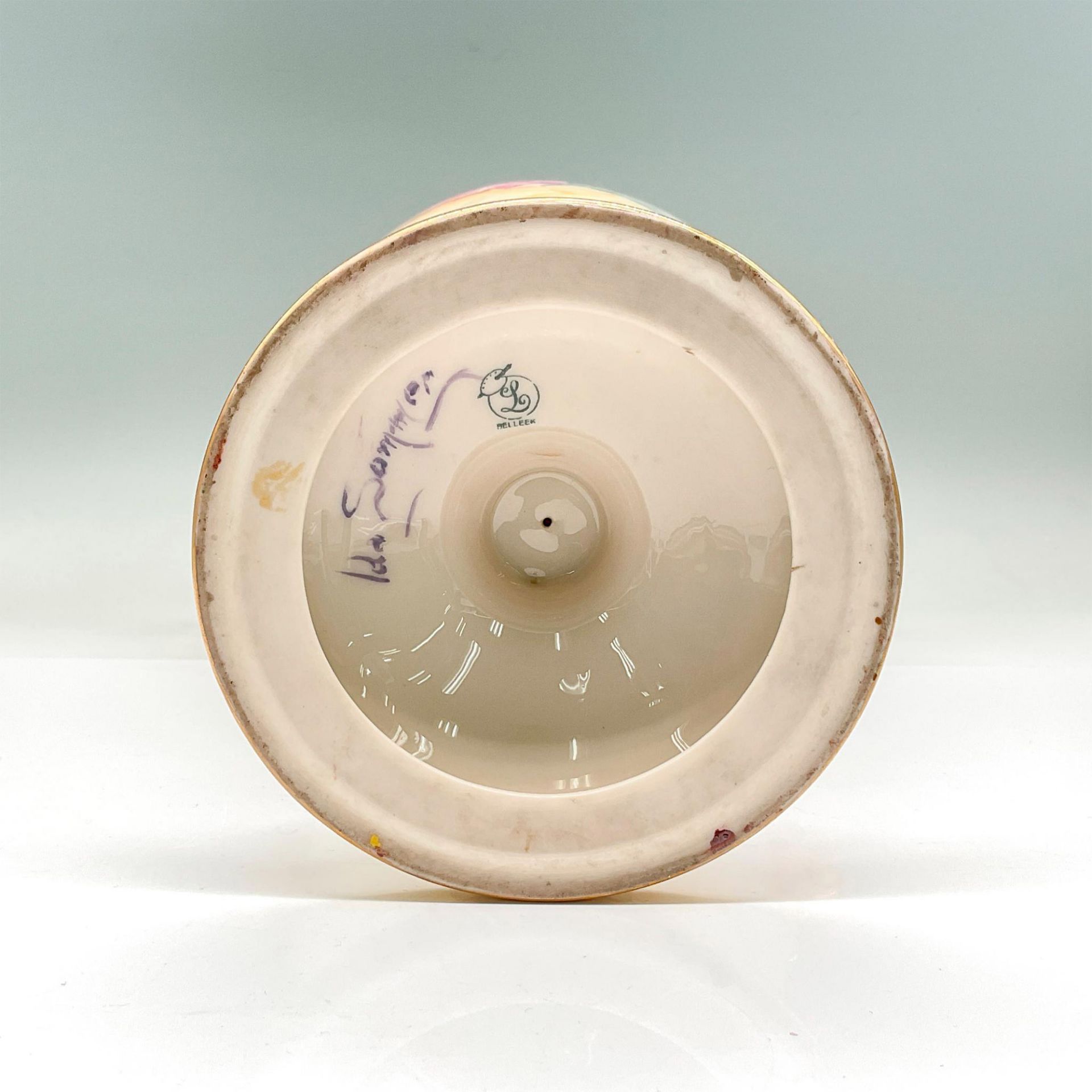Lenox Belleek Porcelain Vase With Handles, Roses - Bild 3 aus 3
