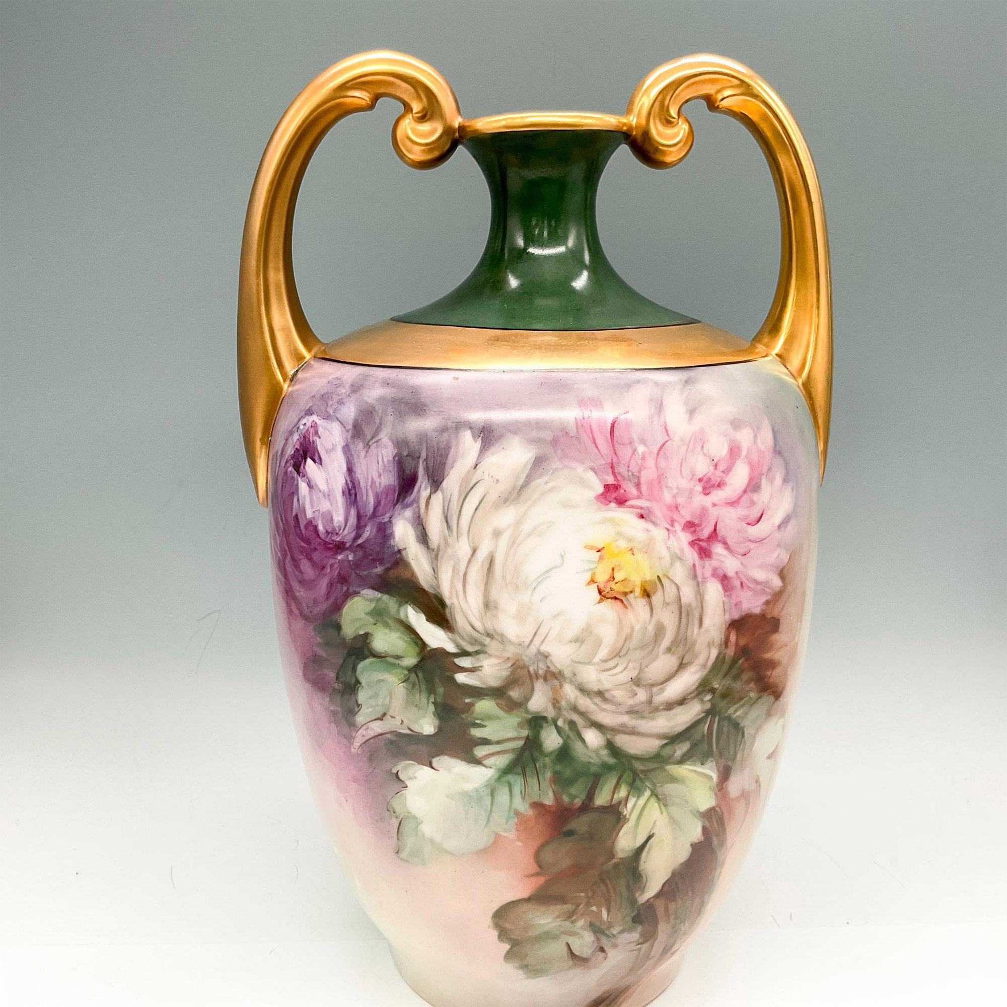 Jean Pouyat Limoges Porcelain Gilt Handled Vase - Image 2 of 4