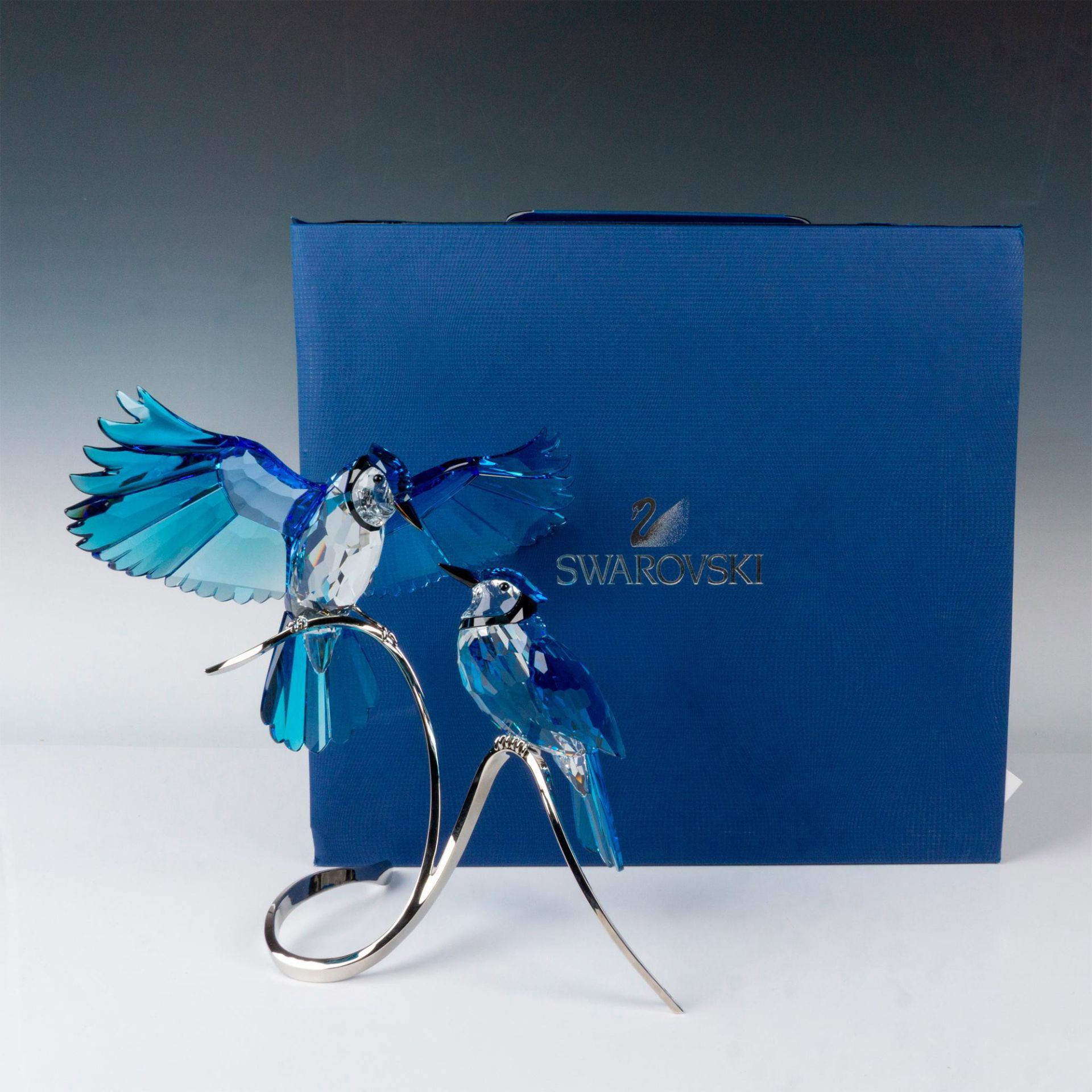 Swarovski Crystal Figurine, Paradise Birds Blue Jays - Image 4 of 4
