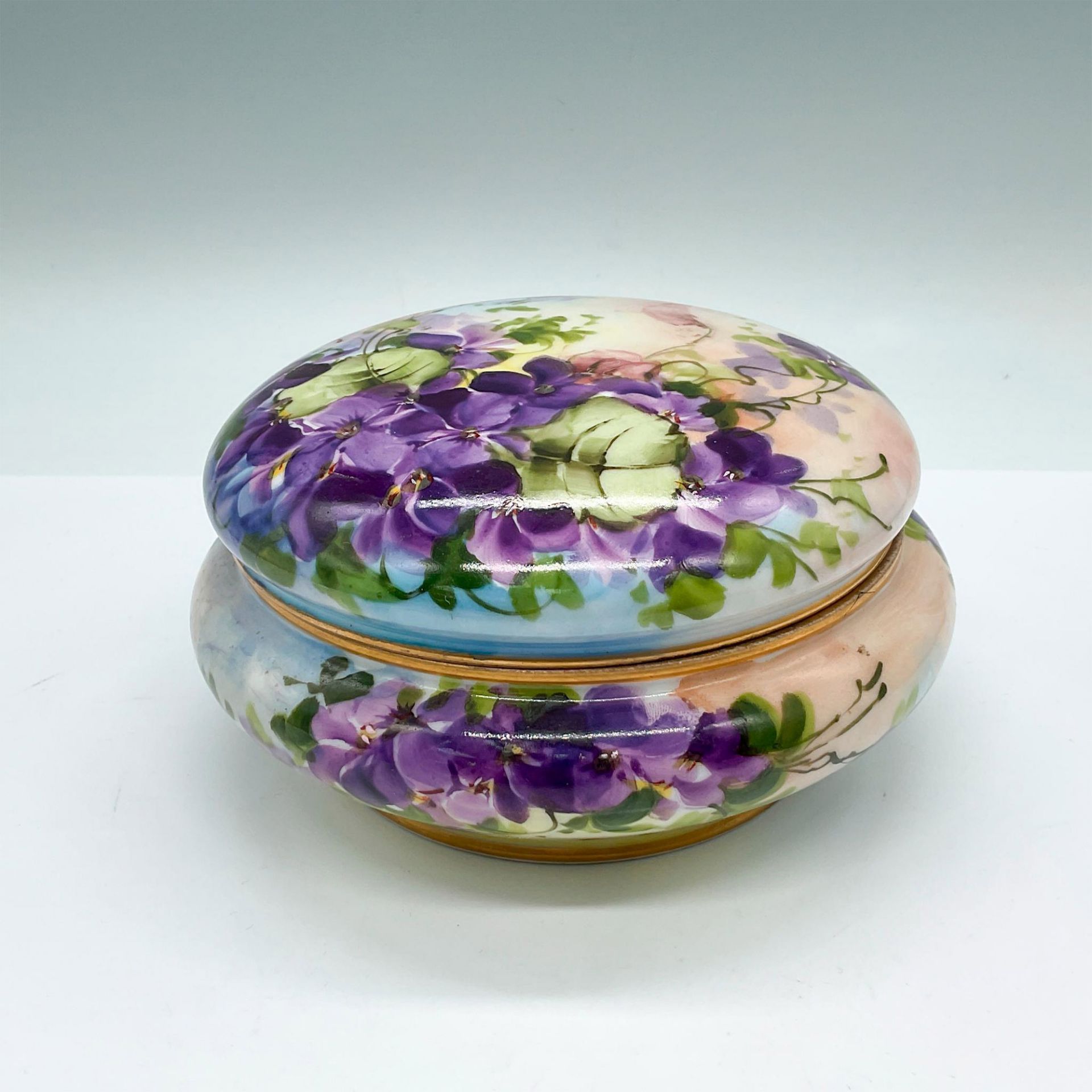 Elite Porcelain Limoges Floral Dresser Box with Cover