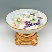 Tressemanes + Vogt Limoges Porcelain Bowl With Base, Grapes