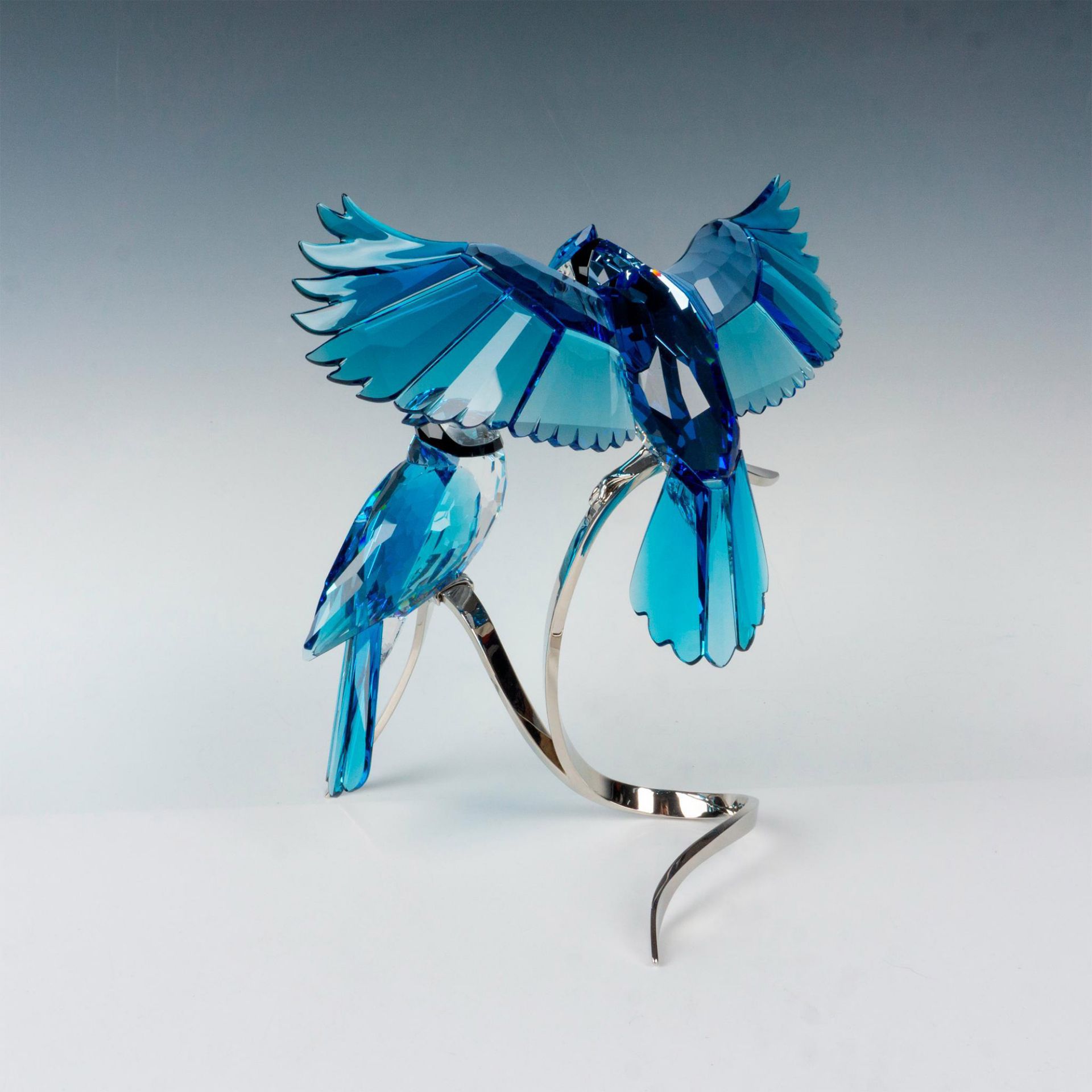 Swarovski Crystal Figurine, Paradise Birds Blue Jays - Image 2 of 4