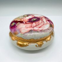 Elite Porcelain Limoges Floral Dresser Box with Cover