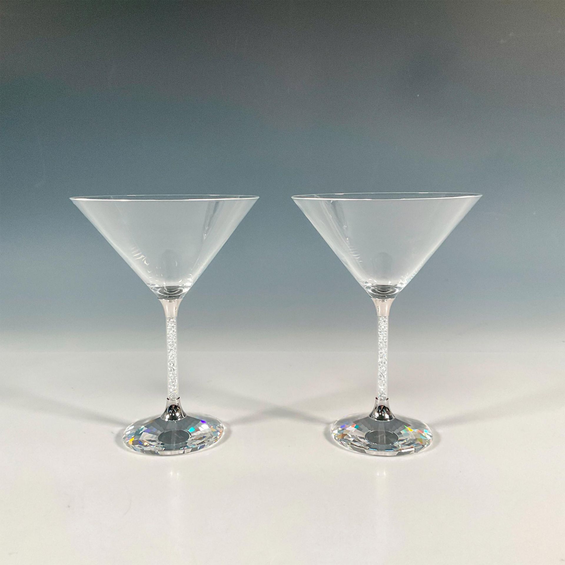 Pair of Swarovski Crystal Martini Glasses, Crystalline