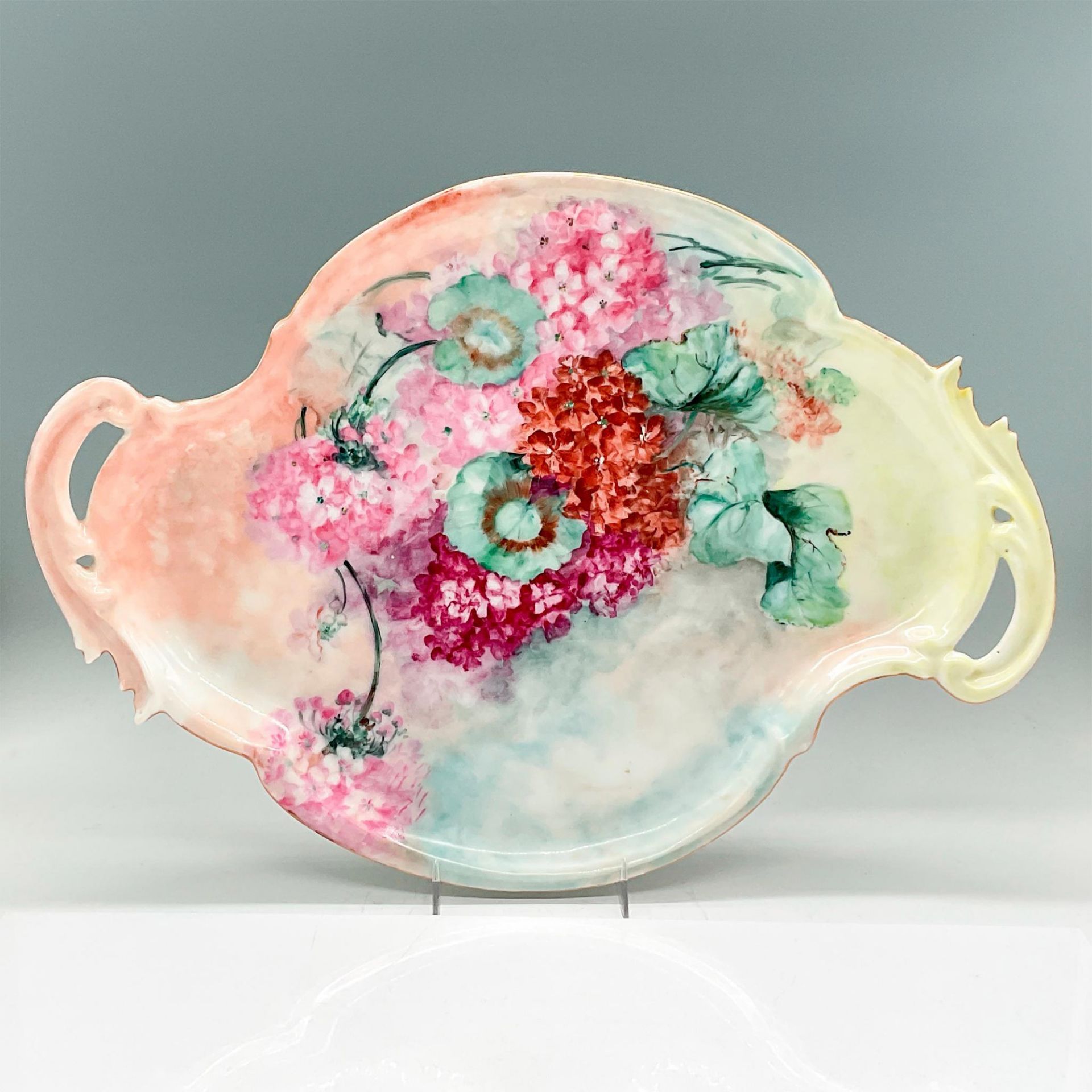 Limoges Porcelain Decorative Tray, Colorful Flowers