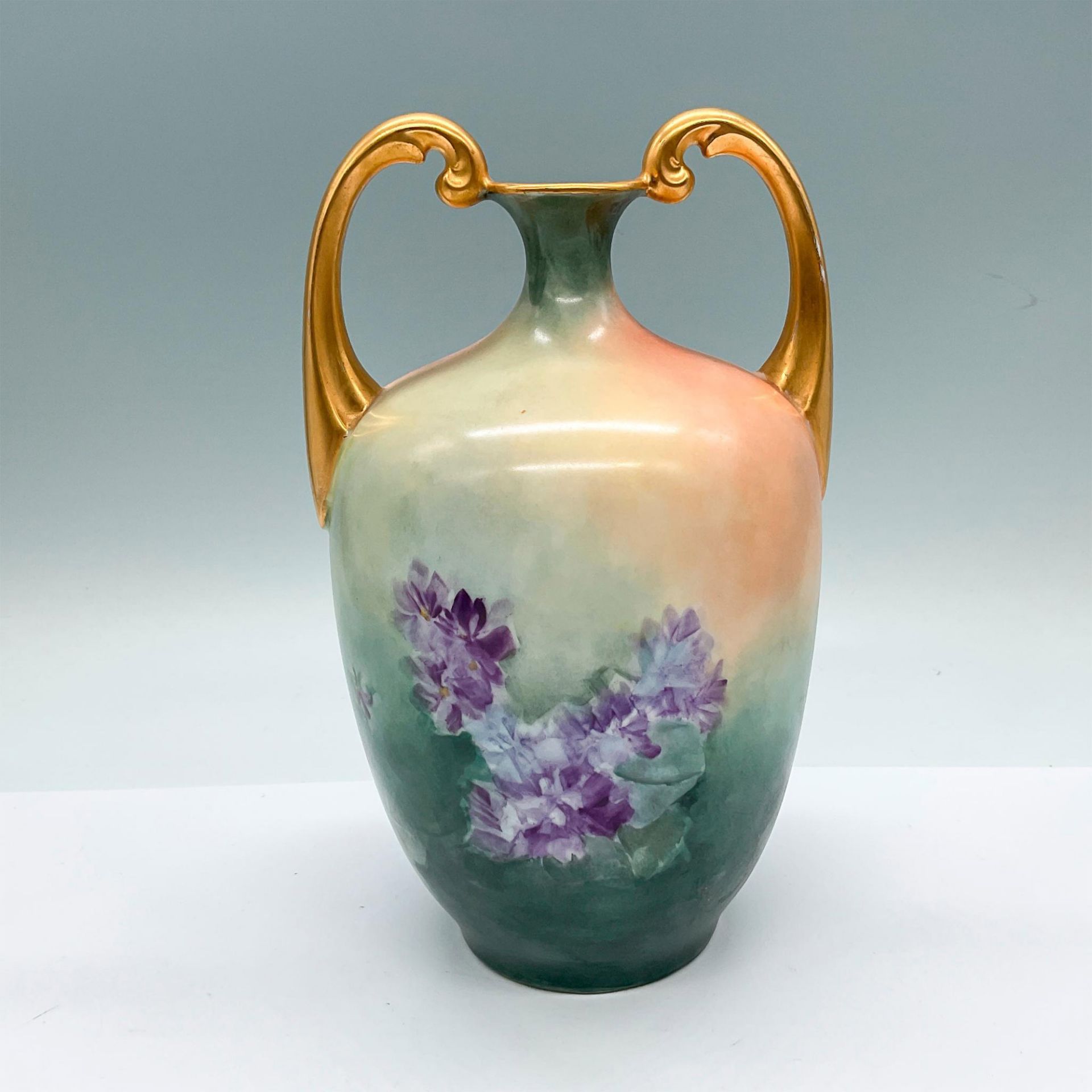 Jean Pouyat Porcelain Limoges Floral Vase - Image 2 of 3