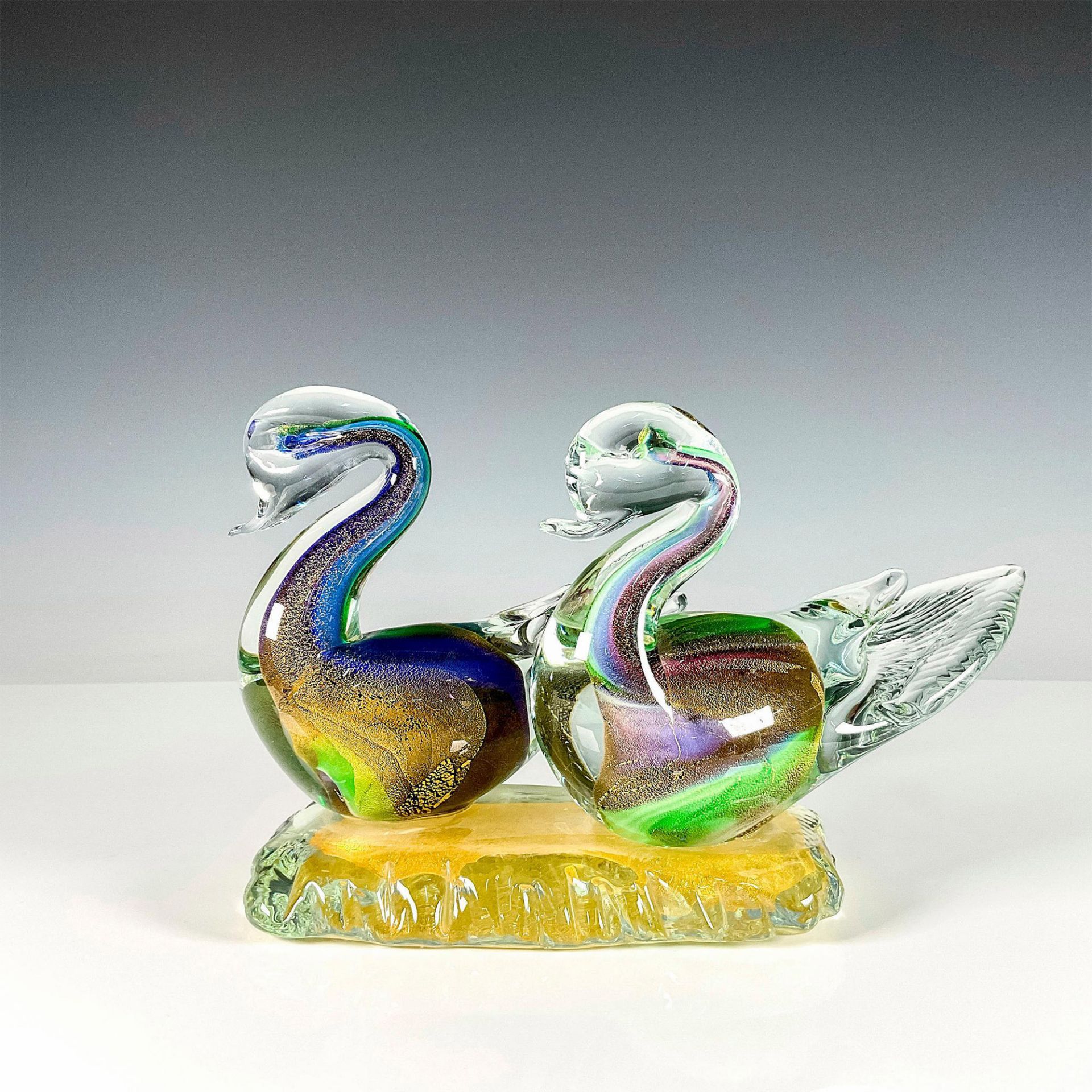 Murano Art Glass Ducks Sculpture