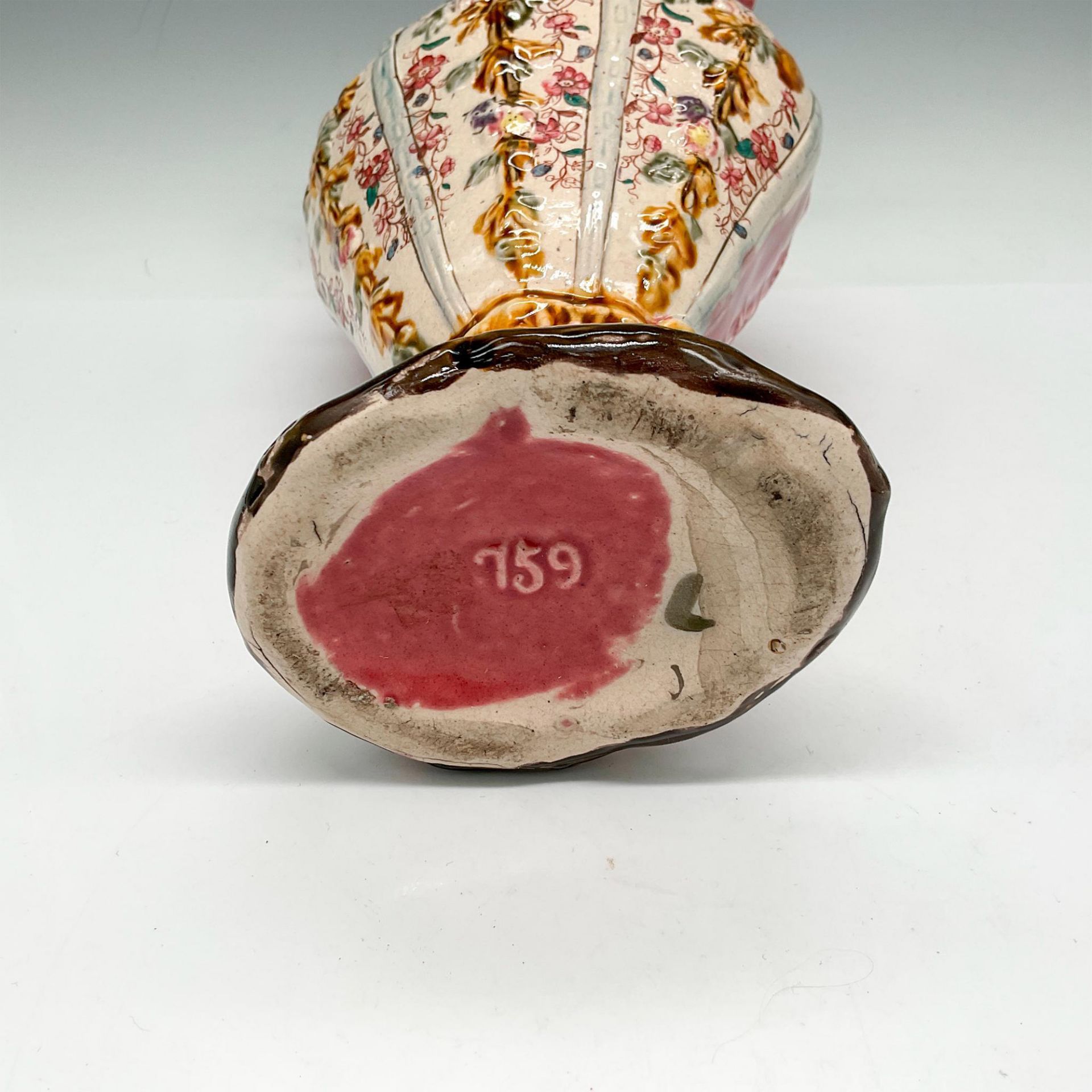 Italian Majolica Paneled Pitcher Vase - Image 3 of 3