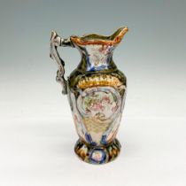 Antique German Majolica Ewer Vase