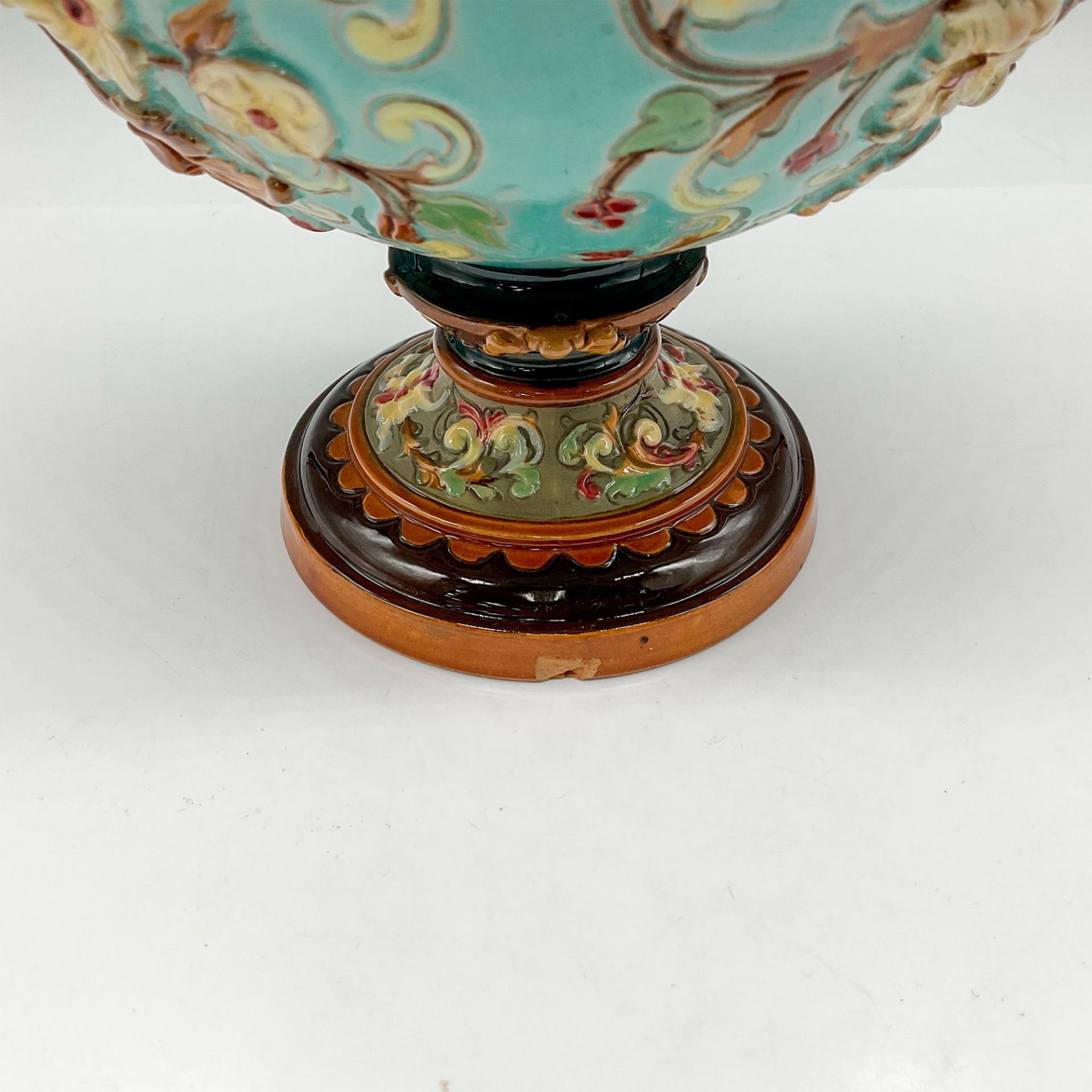 William Schiller & Son Majolica Double Spout Vase - Image 3 of 4