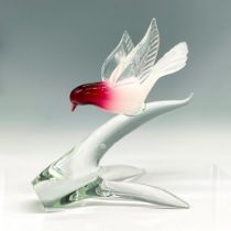 Elio Raffaeli Murano Art Glass Bird on a Branch Sculpture