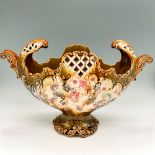 Vintage Faience Majolica Reticulated Jardiniere