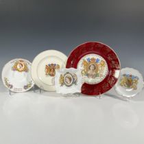 5pc Royal Commemorative Plates, Queen Elizabeth II