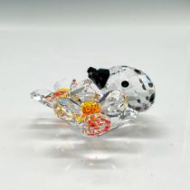Swarovski Crystal Figurine, Ladybug on Flower