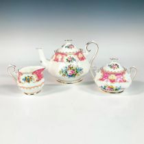 3pc Royal Albert Bone China Lady Carlyle Tea Set