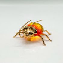 Swarovski Crystal Large Brooch, Fire Opal Beetle