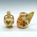 2pc Royal Worcester Mini Vases, Flowers