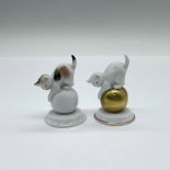 2pc Rosenthal Porcelain Mini Figurines, Cat on Ball