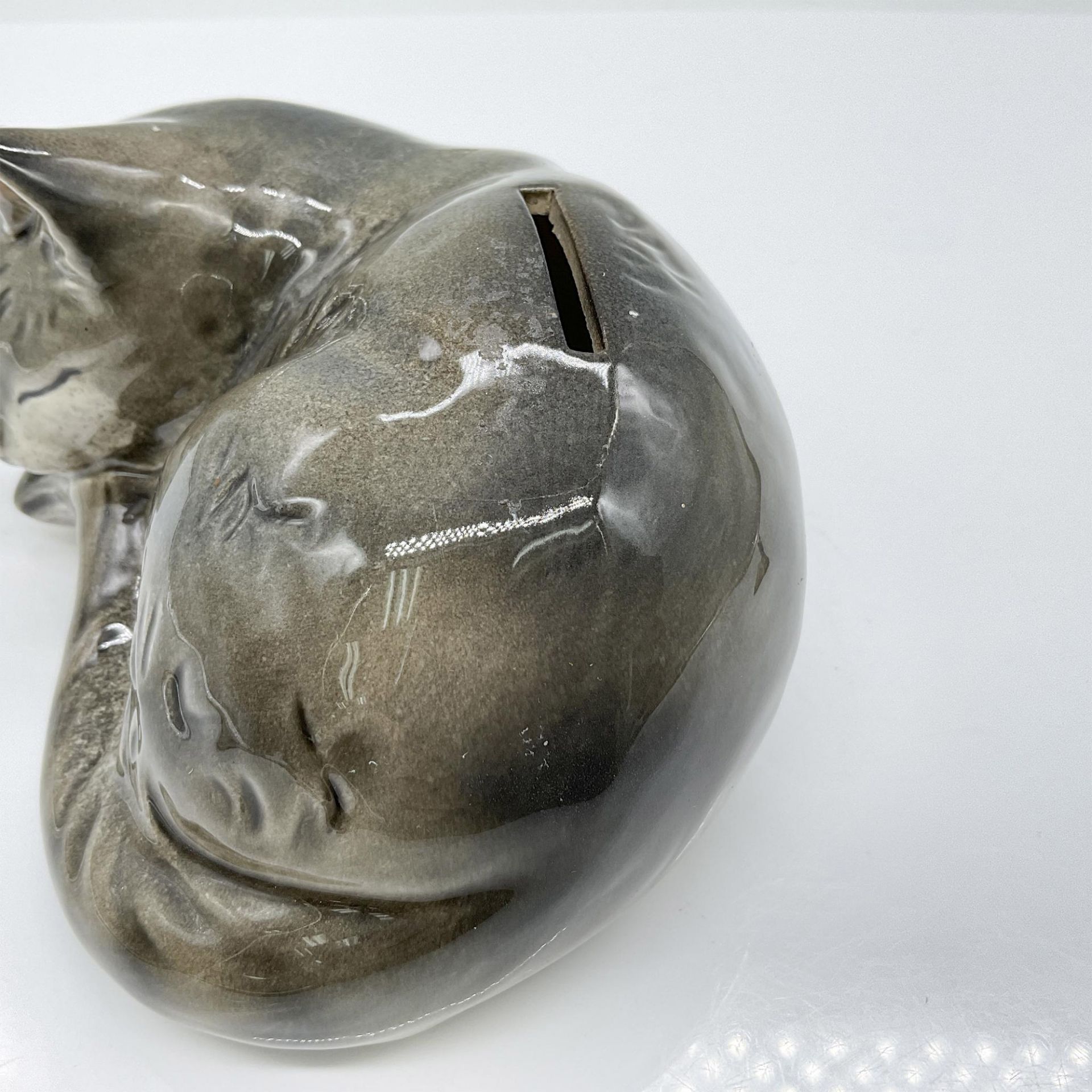 2pc Vintage Goebel Cat Bank and Metal Cat Figurine - Image 4 of 4