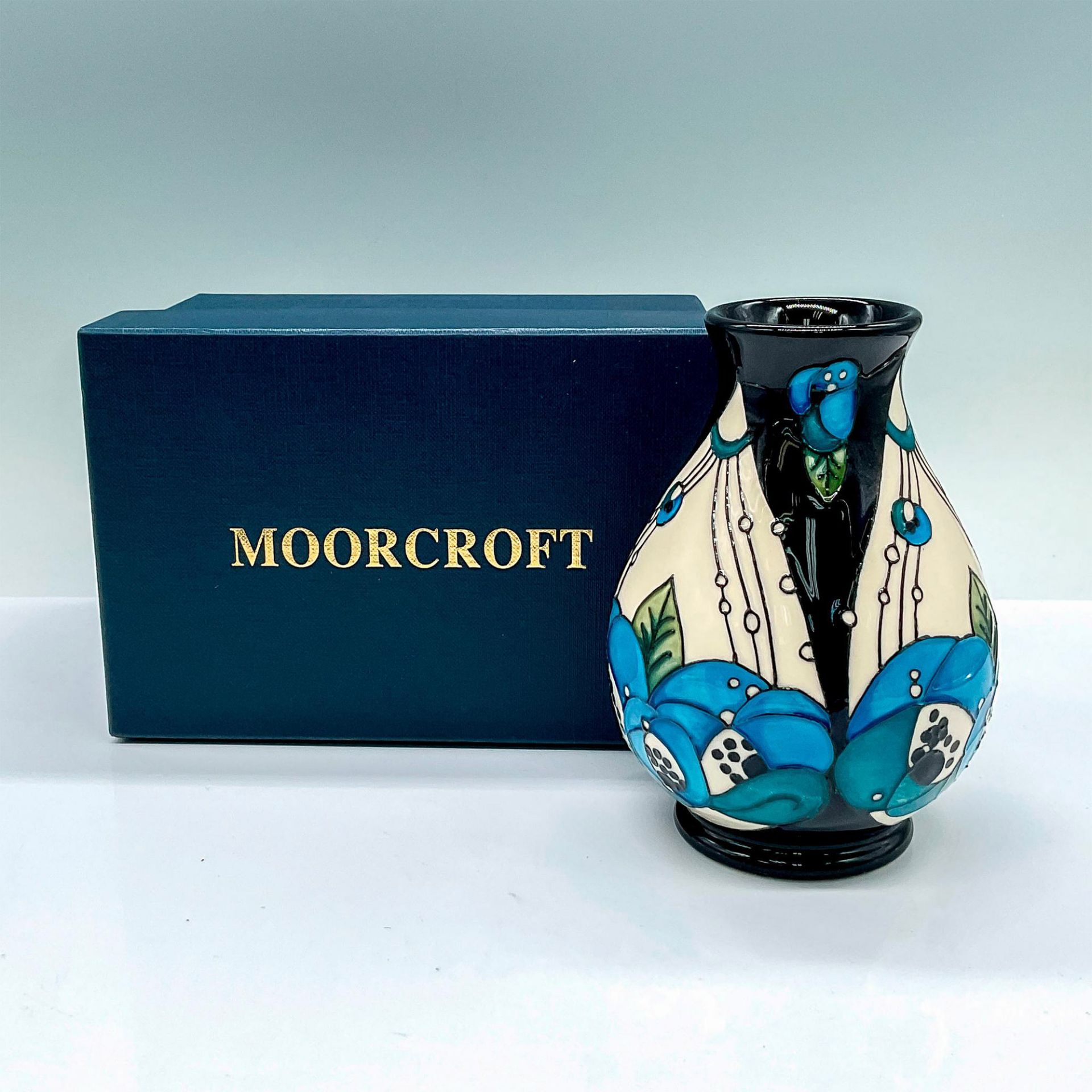 Moorcroft Pottery Rachel Bishop Vase, Rennie Rose Blue - Image 2 of 3
