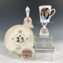 5pc Royal Wedding Commemorative Items, Diana and Charles